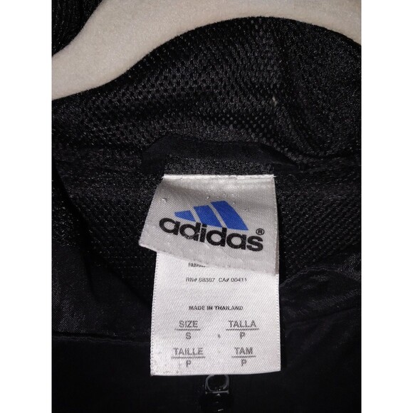 Adidas Activewear Track Jacket Women's Small Black Striped Hooded Long Sleeve - Picture 4 of 7